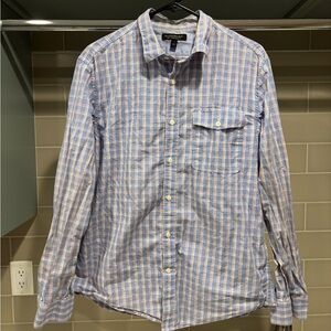 Banana Republic Checkered Button Down Long Sleeve Shirt Size L Slim Fit